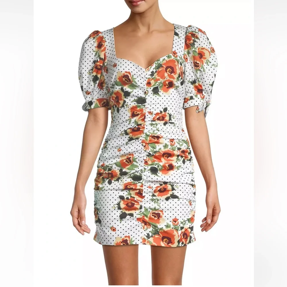 LAVISH ALICE FLORAL RUCHED MINI DRESS - Picture 7 of 7